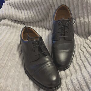 George Men's 9 Black Berkley Cap Toe Oxford Dress Shoe Business Work Prom Wear